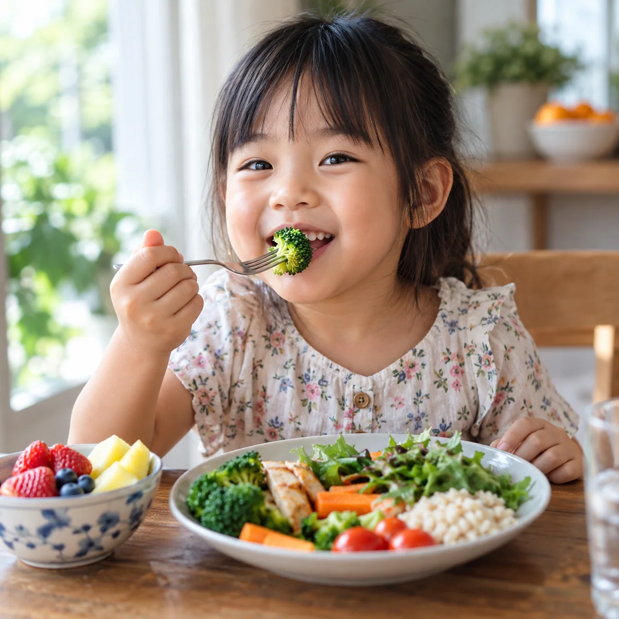 Trẻ dùng bữa trong ánh sáng tự nhiên